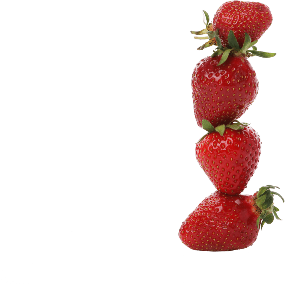 Strawberries stacked one above another